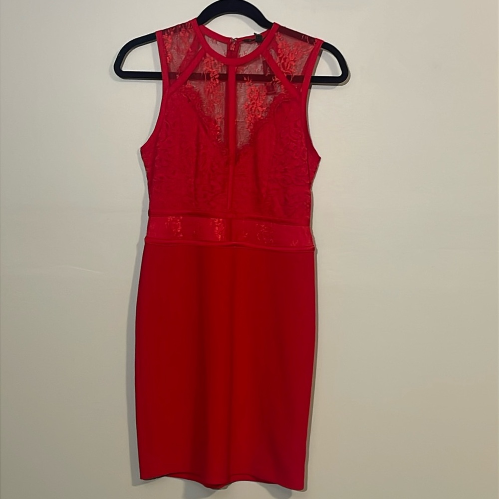 Express Sleeveless Lace Red Dress Women’s Size 6 Holiday Christmas Formal Lined